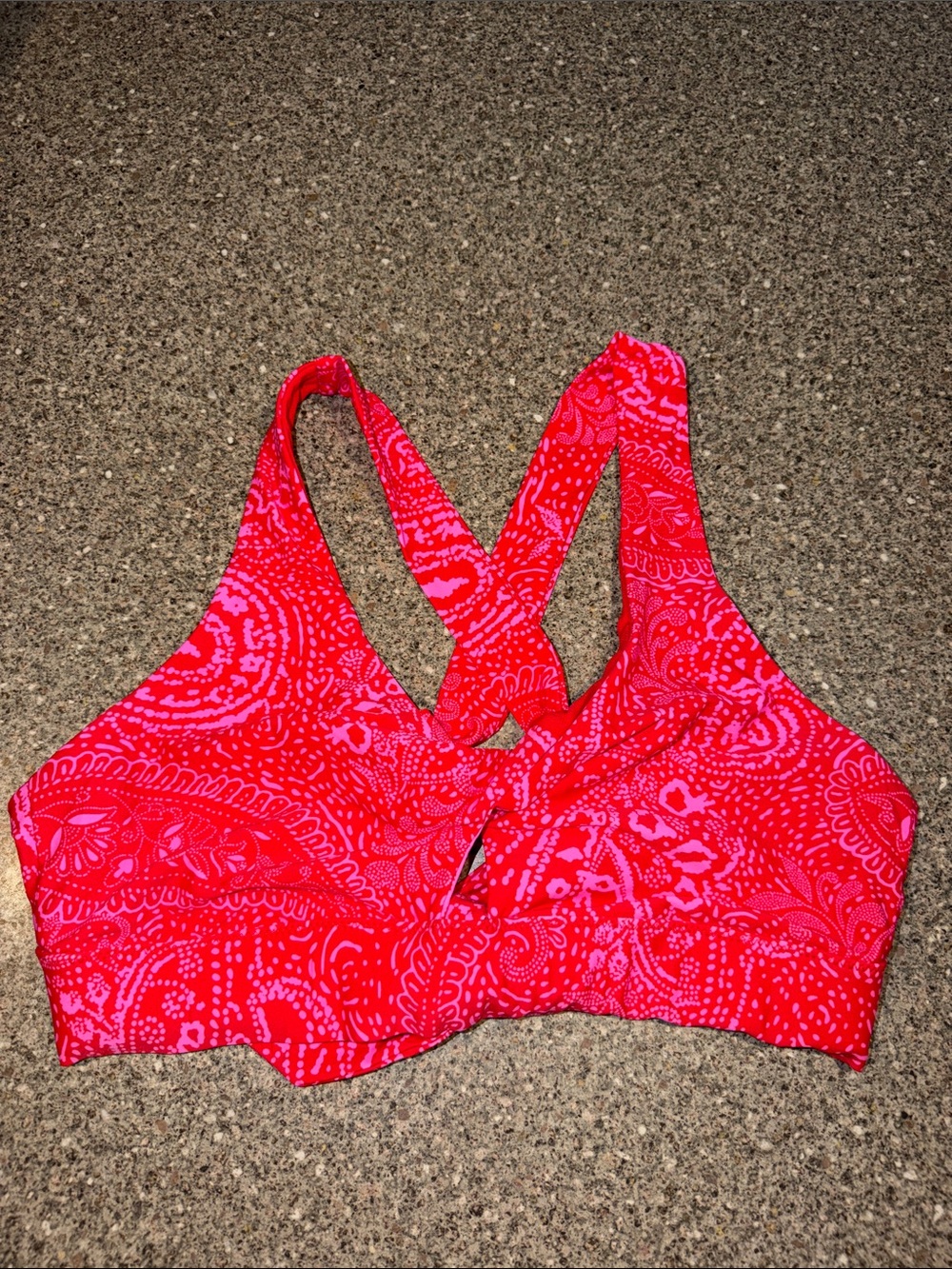 Raisins Pink-Red Paisley Halter Swim Top